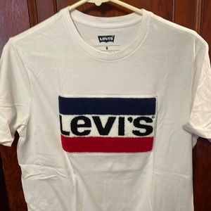 Medium Levi Strauss and Company short sleeves with rug like patch